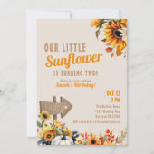 サンフラワーファームガールズ誕生日 招待状 (正面)