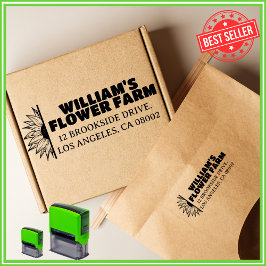 サンフラワーファームビジネスユニークかわいい差出人住所 セルフインキングスタンプ