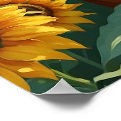 サンフラワーフィールドの美しいタイガーフローラ ポスター (角)