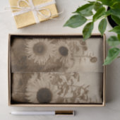 サンフラワーフィールドセピアヴィンテージアート 薄葉紙 (ギフト)