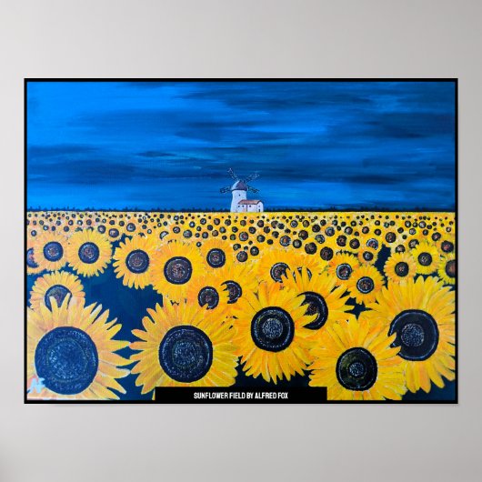 サンフラワーフィー絵を描ルドズバイアルフレッドキツネ ポスター (正面)