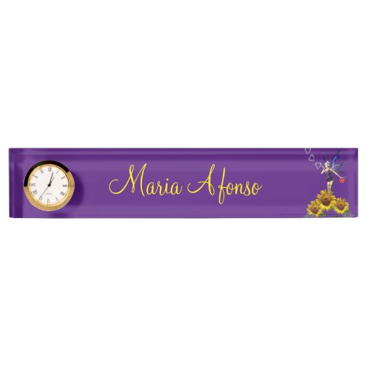 サンフラワーフェアリー机用ネームプレート デスクネームプレート (正面)