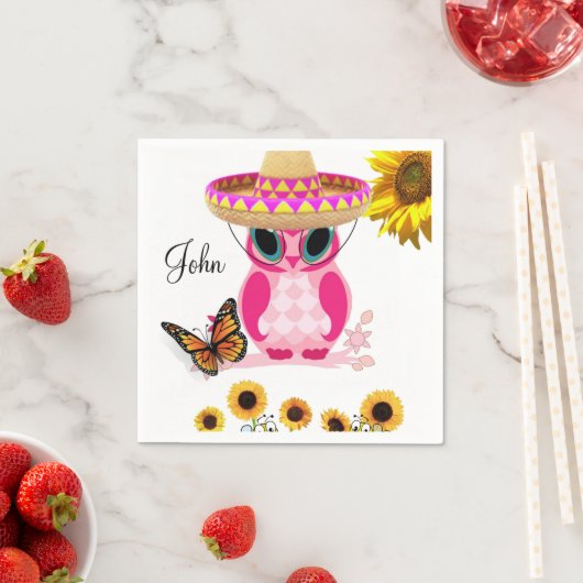 サンフラワーフクロウ蝶紙ナプキンス スタンダードカクテルナプキン (インサイチュ)