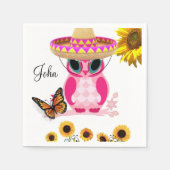 サンフラワーフクロウ蝶紙ナプキンス スタンダードカクテルナプキン (正面)