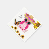 サンフラワーフクロウ蝶紙ナプキンス スタンダードカクテルナプキン (角)