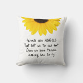 サンフラワーフレンズは天使の引用文イニシャル クッション (正面)
