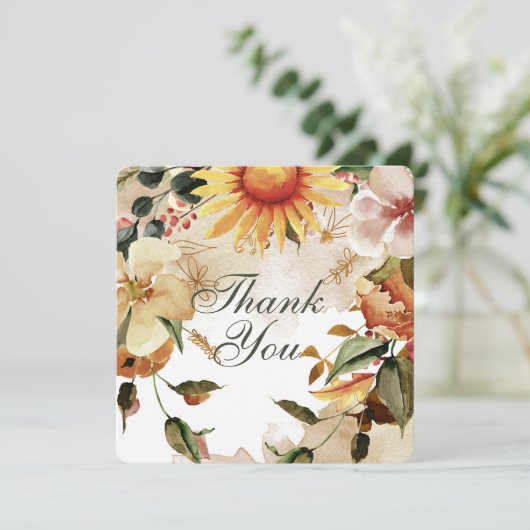 サンフラワーフレーム秋サンフラワーフレーム サンキューカード (スタンド正面)