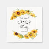 サンフラワーフローラアーチ秋ブライダルシャワーナプキンス スタンダードカクテルナプキン (正面)