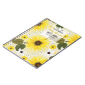 サンフラワーフローラガーデンベビーシャワーゲスト ノートブック (左側)