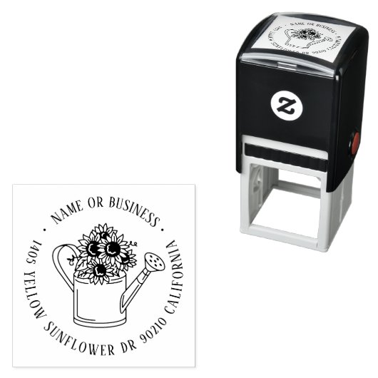 サンフラワーフローラガーデン名前をカスタムする差出人住所 セルフインキングスタンプ (インサイチュ)