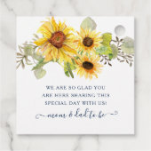 サンフラワーフローラネイビー素朴ブルーグリーナリーリース フェイバータグ (裏面)