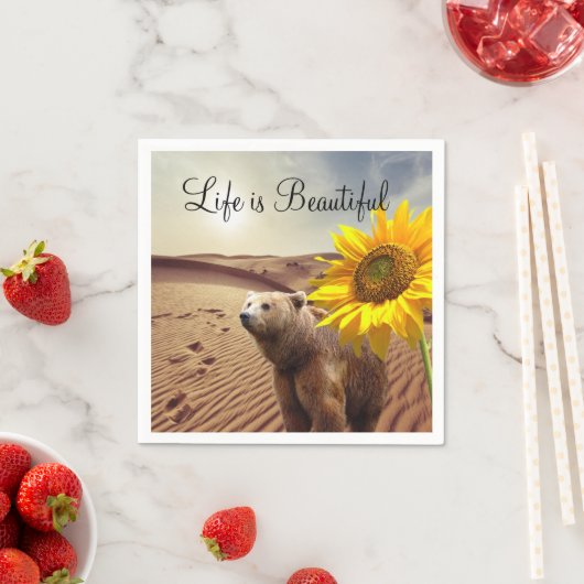 サンフラワーフローラベア紙ナプキンス スタンダードカクテルナプキン (インサイチュ)