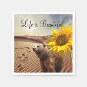 サンフラワーフローラベア紙ナプキンス スタンダードカクテルナプキン (正面)