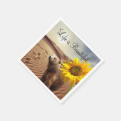 サンフラワーフローラベア紙ナプキンス スタンダードカクテルナプキン (角)