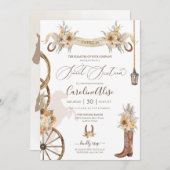 サンフラワーフローラボホ素朴ウェスタンSweet sixteen 招待状 (正面/裏面)