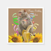 サンフラワーフローラモンキー紙ナプキンス スタンダードカクテルナプキン (正面)