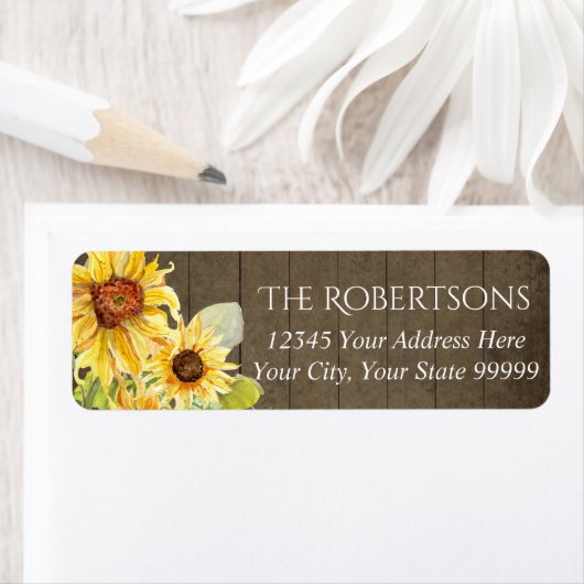 サンフラワーフローラ素朴ファームハウス |差出人住所 ラベル (インサイチュ)