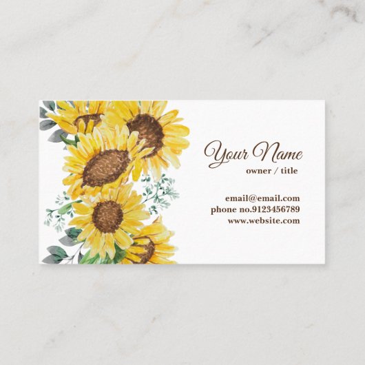 サンフラワーフローラ，ブティック名刺 名刺 (裏面)