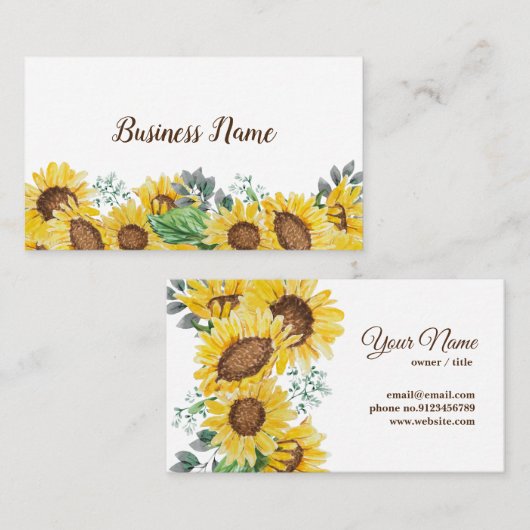 サンフラワーフローラ，ブティック名刺 名刺 (正面/裏面)