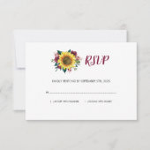 サンフラワーブガンディバラ結婚フローラ 出欠カード (正面)