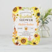 サンフラワーブライダルシャワー招待田舎木 招待状 (スタンド正面)