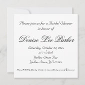 サンフラワーブライダルシャワー招待 招待状 (裏面)