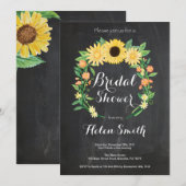 サンフラワーブライダルシャワー招待Chalkboard 招待状 (正面/裏面)