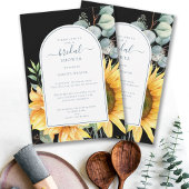 サンフラワーブラックブライダルシャワー招待 招待状