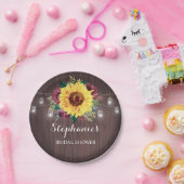 サンフラワーブルガンディジャースウッドブライダルシャワー ペーパープレート (パーティー)