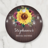 サンフラワーブルガンディジャールウッドブライダルシャワー フェイバータグ (裏面)