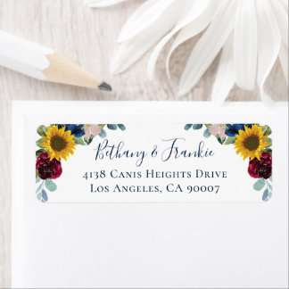 サンフラワーブルガンディレッドフローラ差出人住所 ラベル