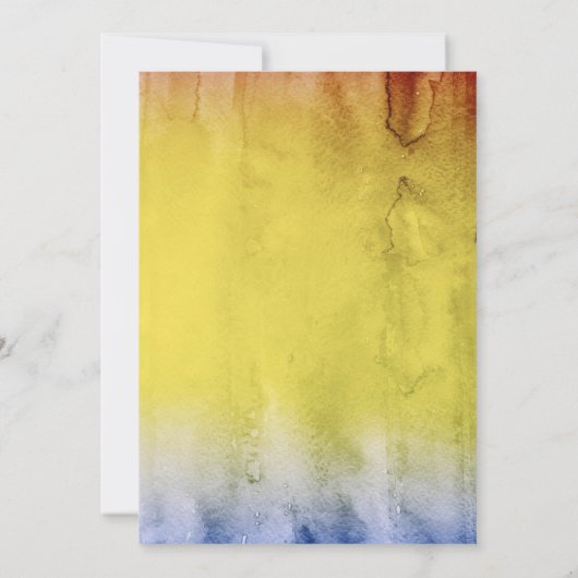 サンフラワーブルゴーニュとネイビーブルーフローラバプテスマ 招待状 (裏面)