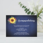 サンフラワーブルゴーニュバラネイビー結婚ズアコモデーション エンクロージャーカード (スタンド正面)