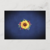 サンフラワーブルゴーニュバラネイビー結婚ズアコモデーション エンクロージャーカード (裏面)