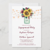 サンフラワーブルゴーニュバラライツジャー婚約 招待状 (正面)
