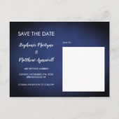 サンフラワーブルゴーニュバラライツネイビー結婚ブルー 案内ポストカード (裏面)