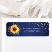 サンフラワーブルゴーニュバラライトネイビー結婚ズアドレス ラベル (インサイチュ)