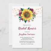 サンフラワーブルゴーニュバラライトブライダルシャワー 招待状 (正面)