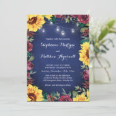 サンフラワーブルゴーニュフローラネイビージャールライツ結婚ズ 招待状 (スタンド正面)