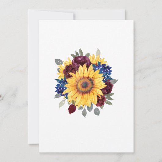 サンフラワーブルゴーニュ海軍縁どフローラ結婚ズ 招待状 (裏面)