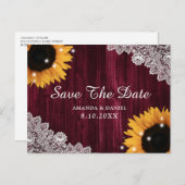 サンフラワーブルゴーニュ素朴ーのレース ポストカード (正面/裏面)