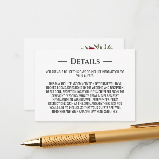 サンフラワーブルゴーニュ結婚バラ詳細 エンクロージャーカード (正面/裏面インサイチュ)