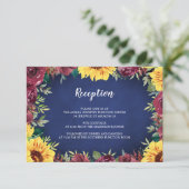 サンフラワーブルゴーニュ縁どバラネイビーブルー披露宴 エンクロージャーカード (スタンド正面)