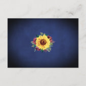 サンフラワーブルゴーニュ縁どバラネイビーブルー披露宴 エンクロージャーカード (裏面)