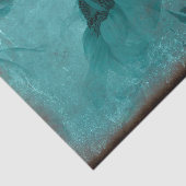 サンフラワーブルーティール（緑がかった色）ヴィンテージアンティークデクページ 薄葉紙 (詳細)