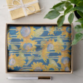 サンフラワーブルーデコページの水彩フローラ 薄葉紙 (ギフト)