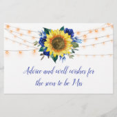 サンフラワーブルーバラライトブライダルシャワーアドバイス (裏面)