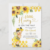 サンフラワーブロンドビーベイビーシャワー招待 招待状 (正面)