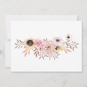 サンフラワーブーケエレガントカントリー日付を保存 サンキューカード (裏面)