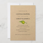 サンフラワーブーケクラフト紙カップルシャワー 招待状 (裏面)